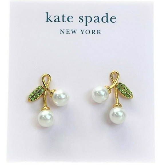 Kate Spade earrings gold leaf pearl earrings